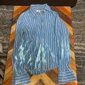 Blue and orange Hollister button down